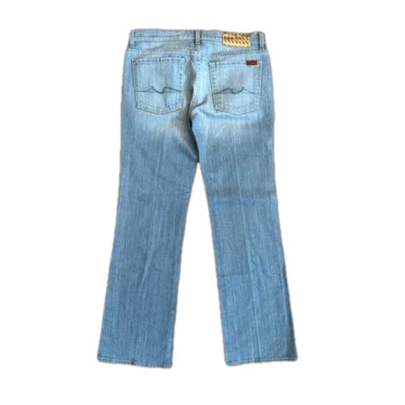 7 For All Man Kind Flip Flop Low Rise Boot Cut Light Wash Denim Jeans Size 31 - Picture 2 of 10